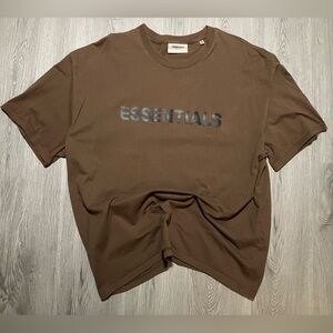 Brown Essentials Fear of God logo spell out T-Shirt mens XXL
